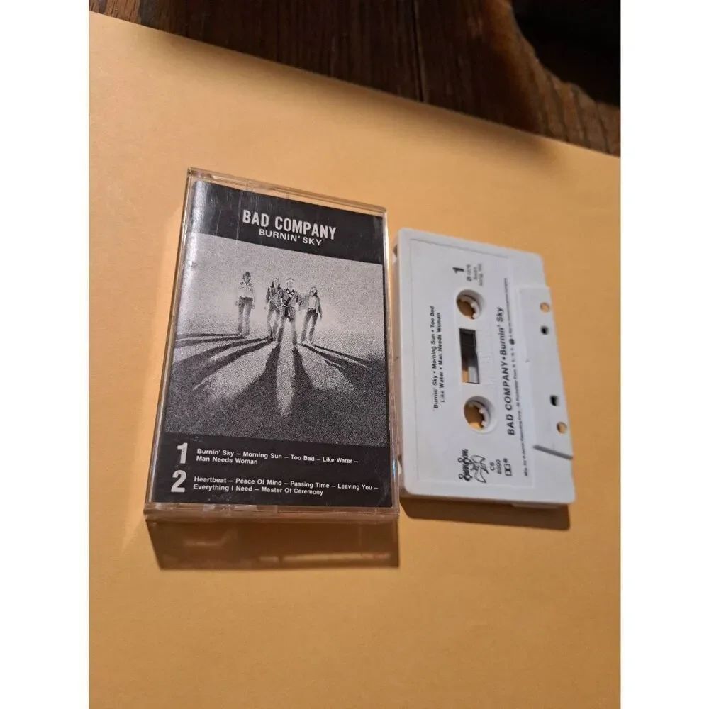 Vintage 1976 Bad Company Burnin Sky Cassette CS8500 Swan Song Atlantic Warner